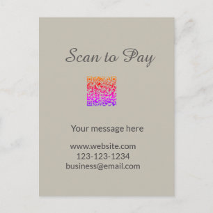 scan to pay Add QR logo website email business sho Postcard