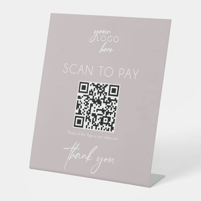 Scan to pay blush pink business sign (Front)