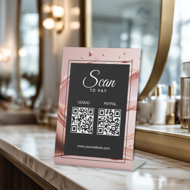 Scan To Pay Business 2 QR Codes  Pedestal Sign (Scan To Pay Business 2 QR Code Pedestal Sign)