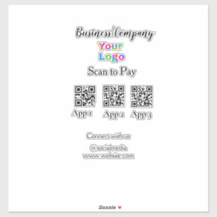 Scan to pay business logo Q R code social media 