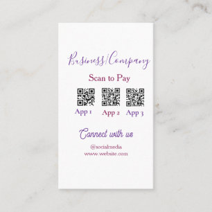 Scan to pay business logo Q R code social media Card