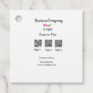 Scan to pay business logo Q R code social media Favour Tags