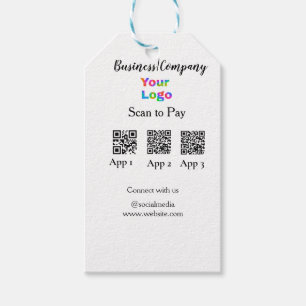 Scan to pay business logo Q R code social media Gift Tags