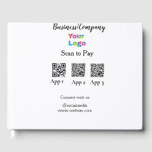 Scan to pay business logo Q R code social media  Guest Book