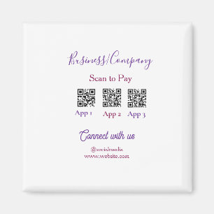 Scan to pay business logo Q R code social media  Magnet