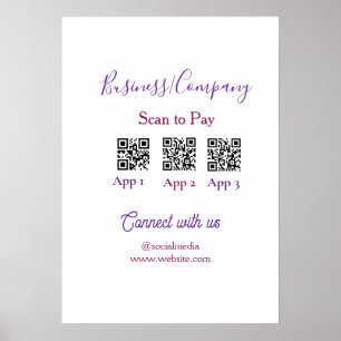 Scan to pay business logo Q R code social media Poster