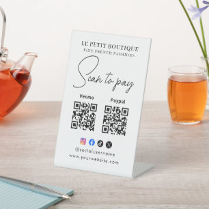 Scan To Pay Business Logo Qr Code Pedestal Sign