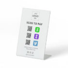 Scan To Pay Business Logo Qr Code Pedestal Sign