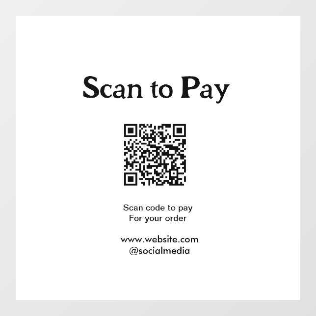 Scan to pay for order QR code add website social m (Sheet)