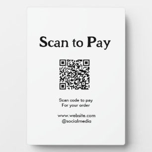 Scan to pay for order QR code add website social m Plaque