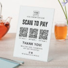 Scan to pay logo 3 QR codes white or custom colour