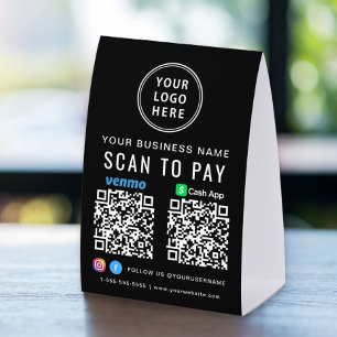 Scan to Pay Logo CashApp Venmo QR Codes Black