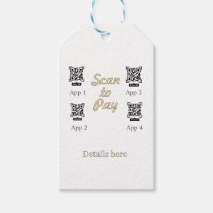 scan to pay order detail QR code orange pastel bus Gift Tags