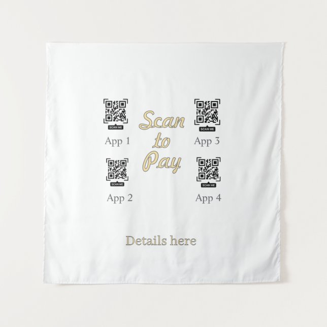 scan to pay order detail QR code orange pastel bus Tapestry (Front)