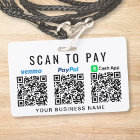 Scan to Pay Paypal Venmo CashApp QR Codes