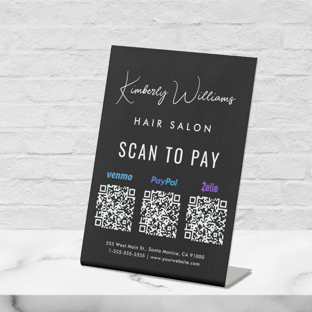 Scan to Pay Paypal Venmo Zelle QR Code Business  Pedestal Sign (Creator Uploaded)