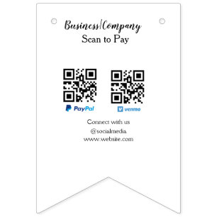 Scan to pay q r code paypal venmo add your website bunting