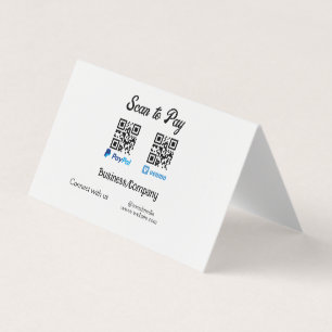 Scan to pay q r code paypal venmo add your website business card