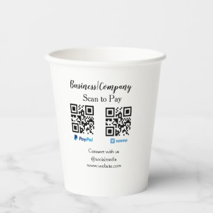 Scan to pay q r code paypal venmo add your website paper cups
