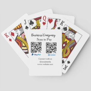 Scan to pay q r code paypal venmo add your website playing cards