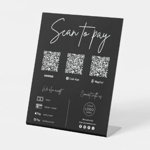 Scan To Pay QR Code Business Pedestal Sign
