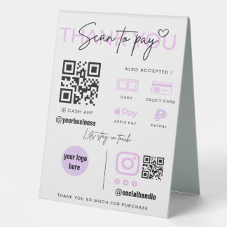 Scan to Pay QR Code Business Sign Custom
