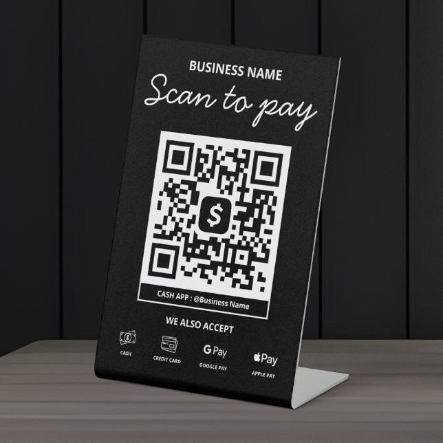 Scan to Pay QR Code Cash App & More Pedestal Sign (Creator Uploaded)