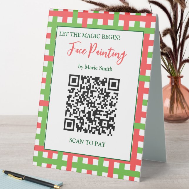 Scan to Pay QR Code Face Painting Summer Festival (In SItu (Table))