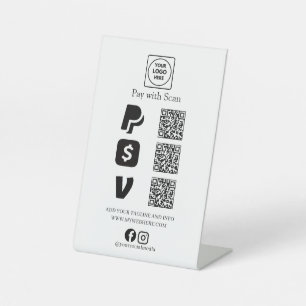 Scan To Pay QR Code Logo Black Display Sign in