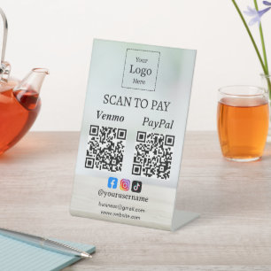 Scan To Pay QR Code Payment Business Table Tent Pedestal Sign