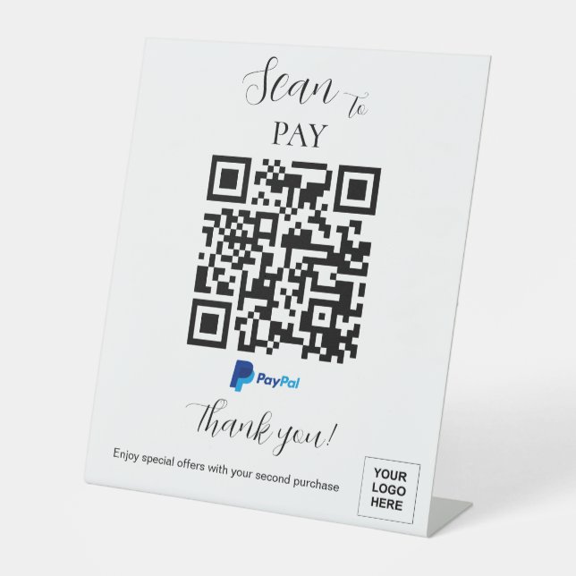 Scan to Pay QR code Pedestal Sign (Front)