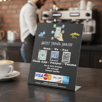 "Scan To Pay" QR Code Pedestal Sign 