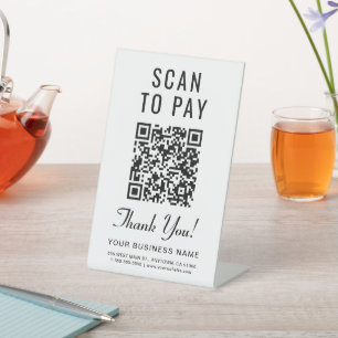Scan to Pay QR Code Pedestal Sign