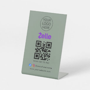 Scan to Pay QR Code Sign   Zelle   Vendor Booth   
