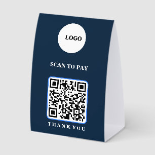 Scan to Pay QR Code Table Tent Sign