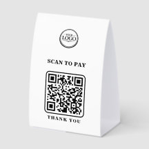 Scan to Pay QR Code Table Tent Sign