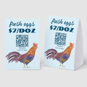 SCAN TO PAY QR code Watercolor Chicken & Eggs