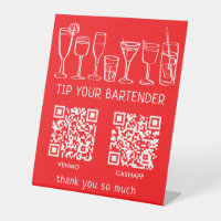 SCAN TO PAY QR CODES Cocktails Bartender Tip Jar