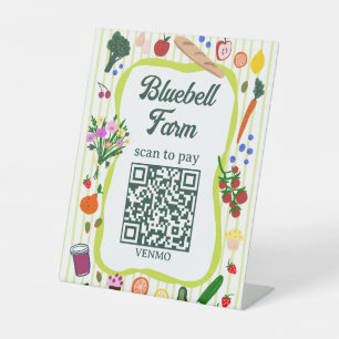 SCAN TO PAY QR Farmers Market Farm Stand CUSTOM Pedestal Sign