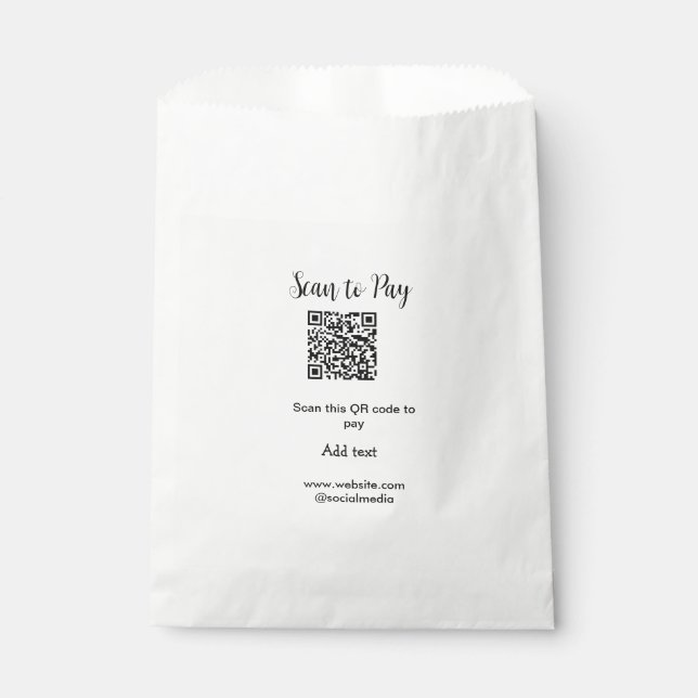 Scan to pay scan QR code add website email details Favour Bag (Front)