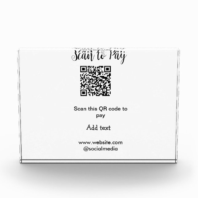 Scan to pay scan QR code add website email details Photo Block (Front)