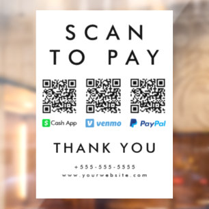 Scan to Pay Venmo Cash App Paypal Multi QR Code