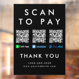 Scan to Pay Venmo Cash App Paypal Multi QR Code
