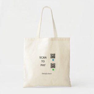 scan to pay venmo cashapp QR code details here nam Tote Bag
