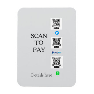 scan to pay venmo cashapp QR code details paypal Magnet