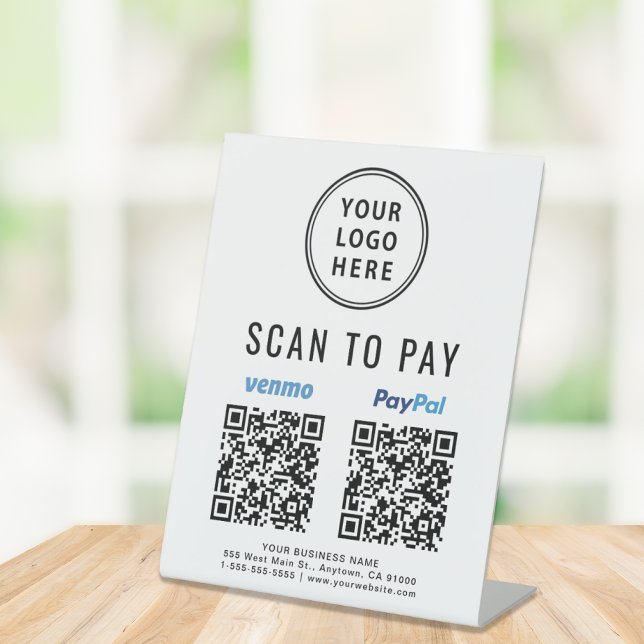 Scan to Pay Venmo Paypal QR Codes Logo Pedestal Sign (Creator Uploaded)