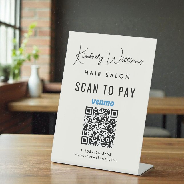 Scan To Pay Venmo QR Code Business Pedestal Sign (Scan To Pay Venmo QR Code Business Pedestal Sign)