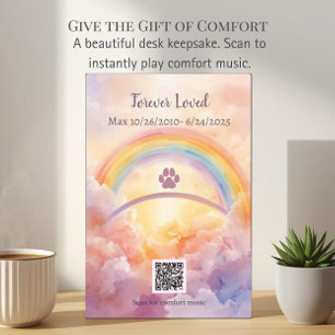 Scan to Play Pet Sympathy Plaque   Rainbow Bridge