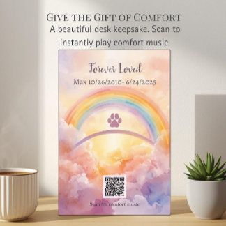 Scan to Play Pet Sympathy Plaque | Rainbow Bridge