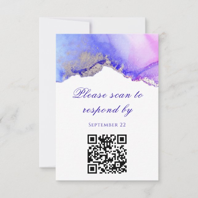 Scan to Respond Wedding RSVP Card (Front)